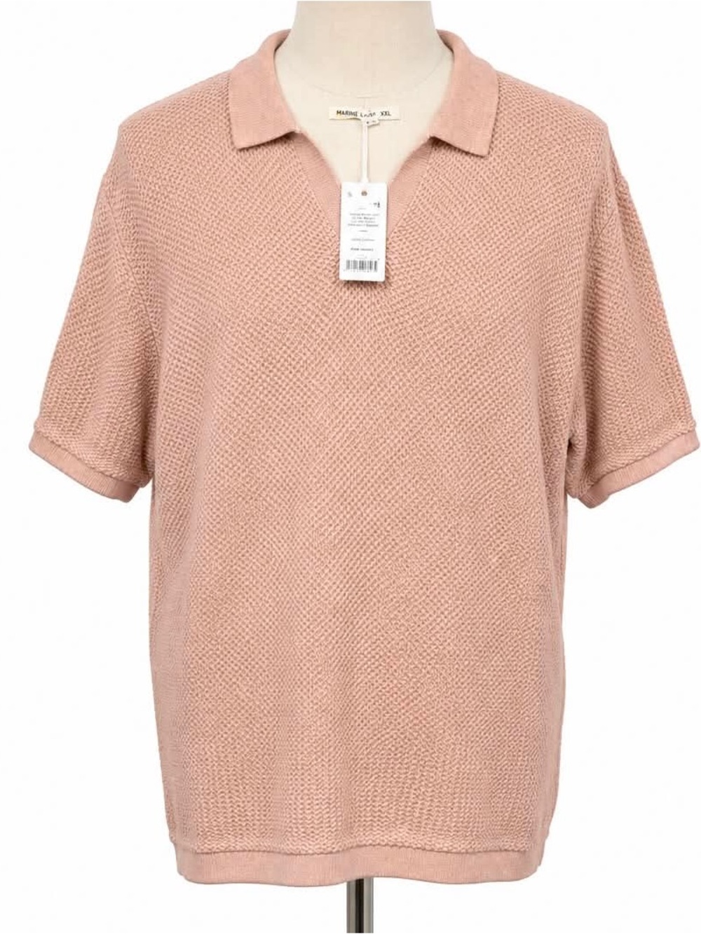 Marine Layer Conrad Sweater Polo XXL Raw Earth NWT $108 | 100% Cotton Oversized